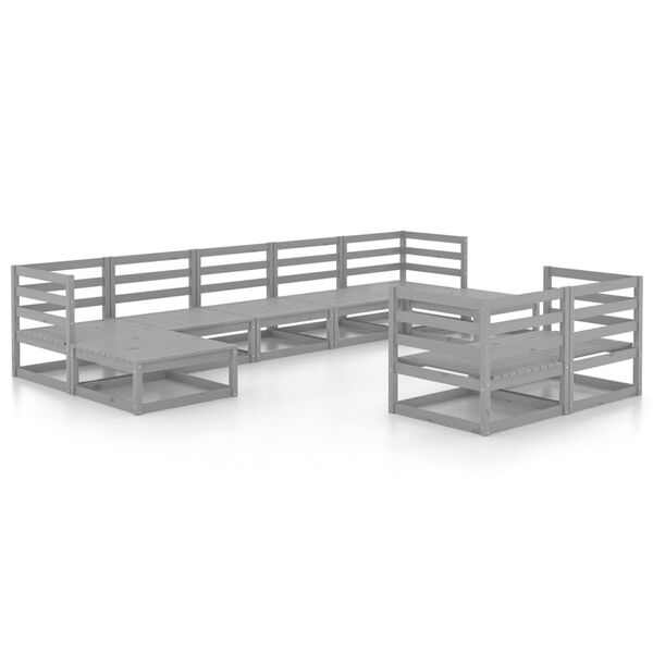 vidaXL Juego de muebles de jard&iacute;n 9 piezas madera maciza de pino