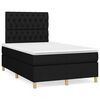 vidaXL Cama box spring con colch&oacute;n y luces LED tela negro 120x190 cm