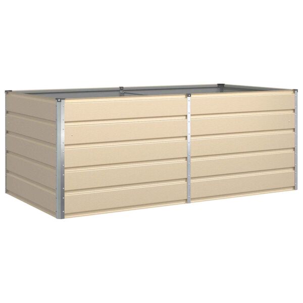 vidaXL Jardinera Marfil 195 x 100 x 45 cm Acero Galvanizado
