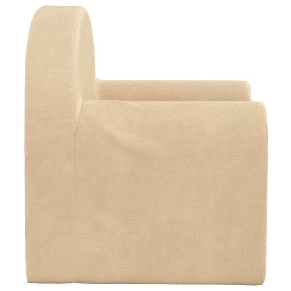 vidaXL Sof&aacute; para ni&ntilde;os felpa suave color crema