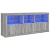 vidaXL Aparador con luces LED gris Sonoma 162x37x67 cm
