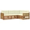 vidaXL Conjunto de sof&aacute;s de exterior 4 uds. Natural y Crema