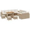 vidaXL Conjunto de sof&aacute;s de jard&iacute;n 14 pcs Beige rat&aacute;n sint&eacute;tico