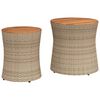 vidaXL Mesas auxiliares jard&iacute;n 2 pzas superficie de madera rat&aacute;n beige