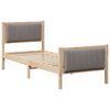 vidaXL Estructura de cama con cabecera Marr&oacute;n y taupe 80 x 200 cm