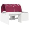 vidaXL Cama con t&uacute;nel 3 pcs Blanco y Rojo Madera de ingenier&iacute;a
