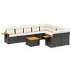 vidaXL Set de sof&aacute;s de jard&iacute;n 10 pzas cojines rat&aacute;n sint&eacute;tico negro