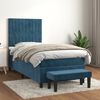 vidaXL Cama box spring con colch&oacute;n terciopelo azul oscuro 80x200 cm