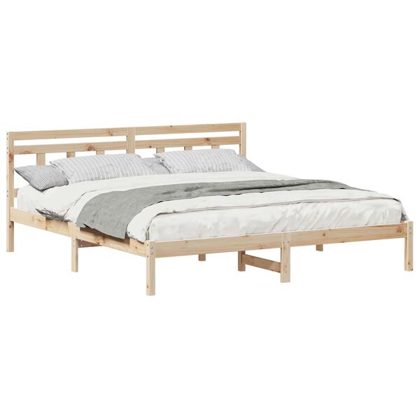 vidaXL Estructura de cama Marr&oacute;n 200 x 200 cm Madera de pino macizo