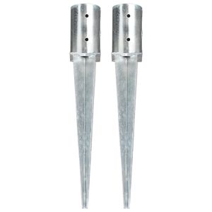 vidaXL Picas de tierra 2 unidades acero galvanizado plateado 8x61 cm