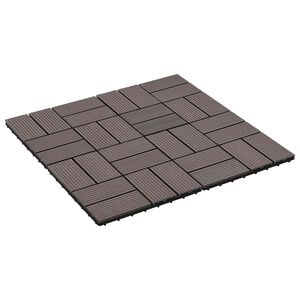 vidaXL Tile de Decking 22 uds. Marr&oacute;n Oscuro 30 x 30 cm WPC