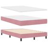 vidaXL Cama Box Spring LED con colch&oacute;n Rosa 120 x 200 cm Terciopelo