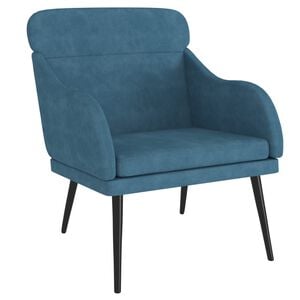 vidaXL Sill&oacute;n de terciopelo azul 63x76x80 cm