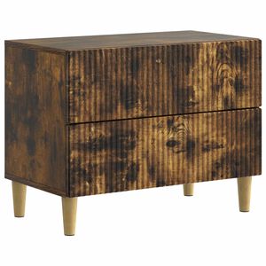 vidaXL Armario de Noche con caj&oacute;n Roble Ahumado 62 x 34,5 x 48 cm