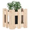 vidaXL Jardinera con diseño de valla madera maciza de pino 30x30x30 cm