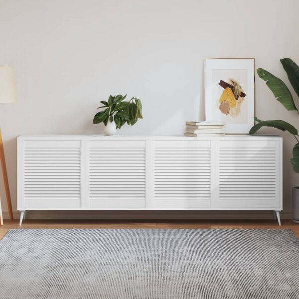 vidaXL Puerta de armario lamas 4 uds madera pino blanco 61,5x59,4 cm