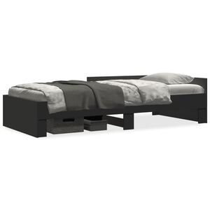 vidaXL Estructura de cama madera de ingenier&iacute;a negra 75x190 cm