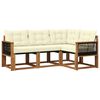 vidaXL Conjunto de sof&aacute;s de exterior 4 uds. Natural y Crema