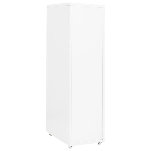 vidaXL Armario archivador móvil metal blanco 28x41x109 cm