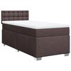 vidaXL Cama box spring con colch&oacute;n tela marr&oacute;n oscuro 90x200 cm