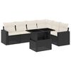 vidaXL Set de sof&aacute;s de jard&iacute;n 7 pzas con cojines rat&aacute;n sint&eacute;tico negro