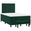 vidaXL Cama box spring con colch&oacute;n terciopelo verde oscuro 120x200 cm