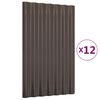 vidaXL Paneles de tejado 12 unidades acero galvanizado marr&oacute;n 60x36 cm