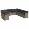 vidaXL Set de sof&aacute;s de jard&iacute;n 11 pzas y cojines rat&aacute;n sint&eacute;tico gris
