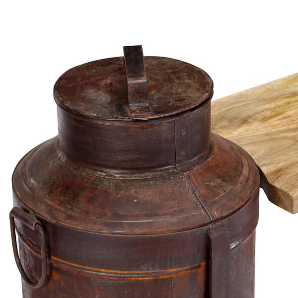 vidaXL Banco con c&aacute;ntaros de leche madera maciza de mango 150x33x64 cm