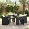 vidaXL Conjunto de Comedor de Jard&iacute;n 5 pcs Negro rat&aacute;n sint&eacute;tico