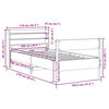 vidaXL Estructura de cama sin colch&oacute;n madera maciza de pino 100x200 cm