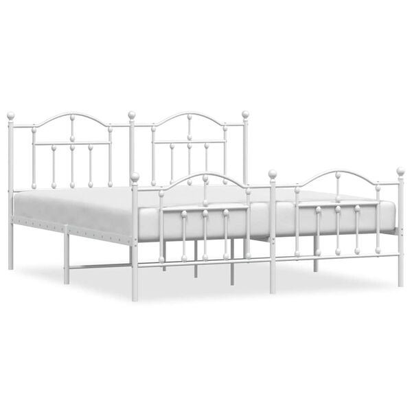vidaXL Estructura cama sin colchón con estribo metal blanco 183x213 cm
