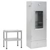 vidaXL Horno ahumador de barbacoa con mesa acero galvanizado