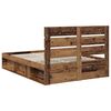 vidaXL Estructura de cama con cabecera Madera vieja 160 x 200 cm