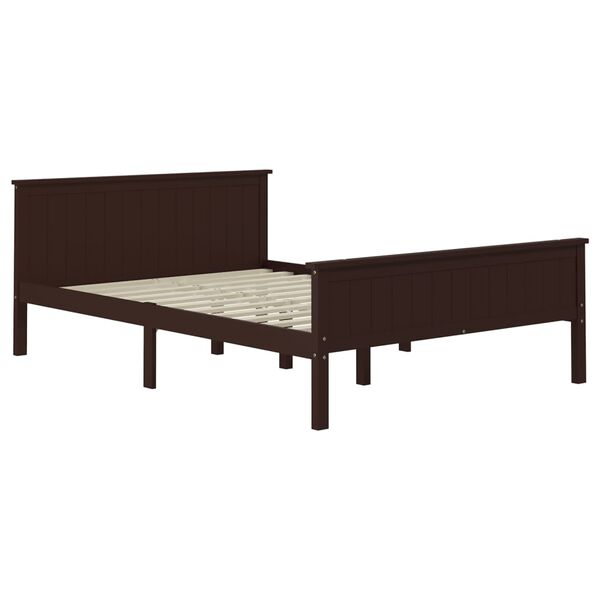 vidaXL Estructura cama sin colchón madera pino marrón oscuro 120x200cm
