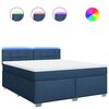 vidaXL Cama box spring con colch&oacute;n tela azul 180x200 cm