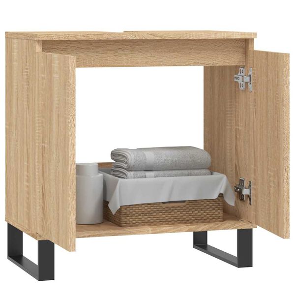 vidaXL Armario de ba&ntilde;o madera de ingenier&iacute;a roble Sonoma 58x33x60 cm