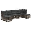 vidaXL Conjunto de sof&aacute;s de jard&iacute;n 7 uds. Gris rat&aacute;n sint&eacute;tico