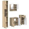 vidaXL Juego de muebles de ba&ntilde;o con caj&oacute;n 4 pcs Roble Sonoma
