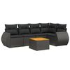 vidaXL Set de sof&aacute;s de jard&iacute;n 6 piezas y cojines rat&aacute;n sint&eacute;tico negro