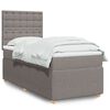 vidaXL Cama box spring con colch&oacute;n tela gris taupe 90x200 cm