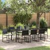 vidaXL Conjunto de Comedor de Jard&iacute;n 9 pcs Negro