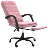 vidaXL Silla de oficina reclinable terciopelo rosa