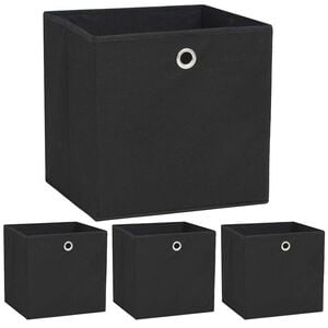 vidaXL Cajas de almacenaje 4 uds textil no tejido 32x32x32 cm negro
