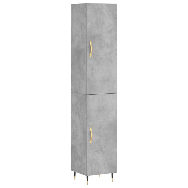 vidaXL Aparador de madera contrachapada gris hormig&oacute;n 34,5x34x180 cm
