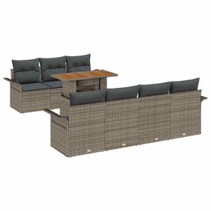 vidaXL Conjunto de sof&aacute; de jard&iacute;n 8 uds. Gris