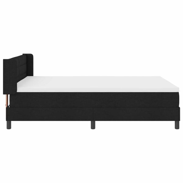 vidaXL Cama tipo Box Spring con colch&oacute;n Negro 200 x 160 cm Poli&eacute;ster