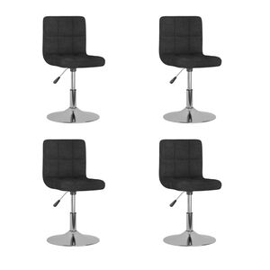 vidaXL Sillas de comedor giratorias 4 unidades tela negro