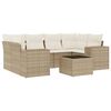 vidaXL Set sof&aacute;s de jard&iacute;n 7 piezas y cojines rat&aacute;n sint&eacute;tico beige