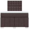vidaXL Cama box spring con colch&oacute;n tela marr&oacute;n oscuro 120x190 cm
